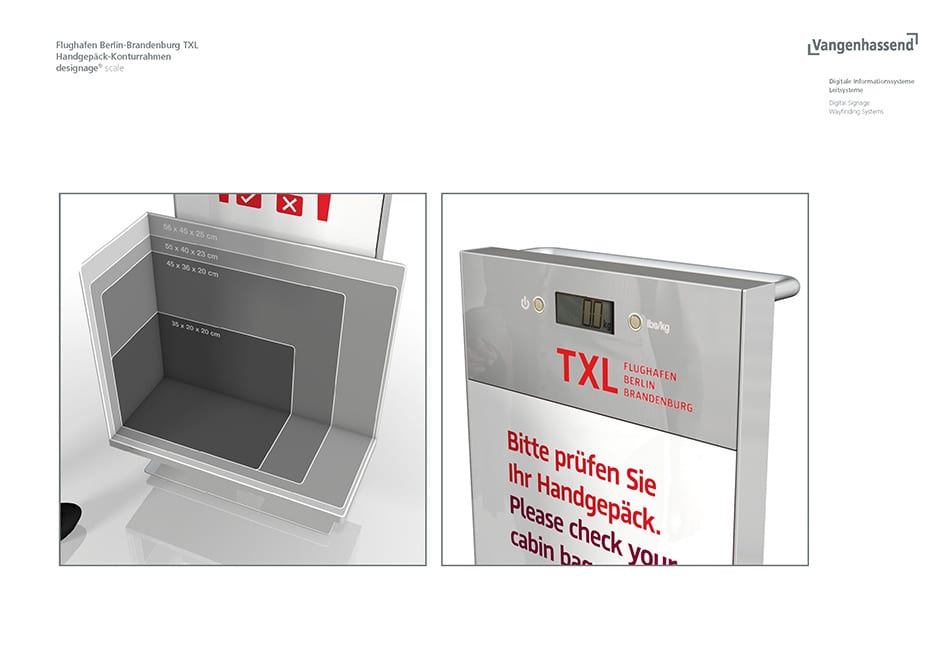 Vangenhassend Produktdesign designage scale Flughafen Berlin TXL Details