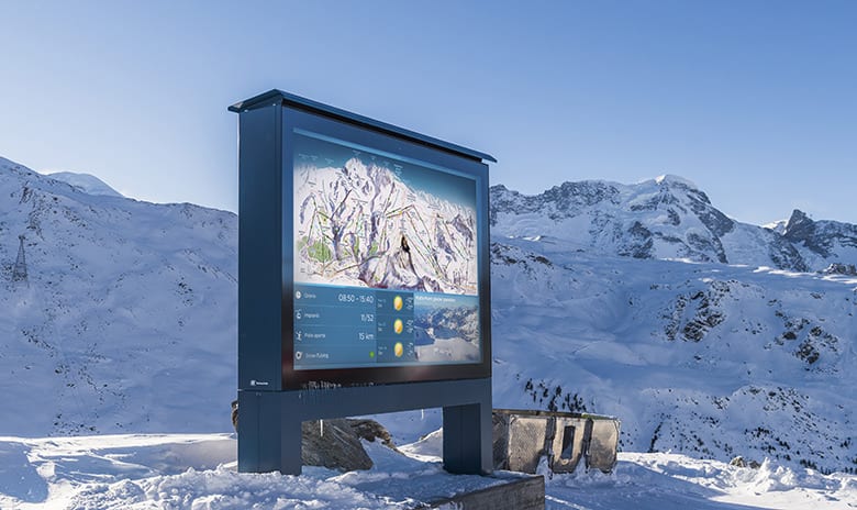 Vangenhassend designage geo Videoawall Zermatt am Matterhorn