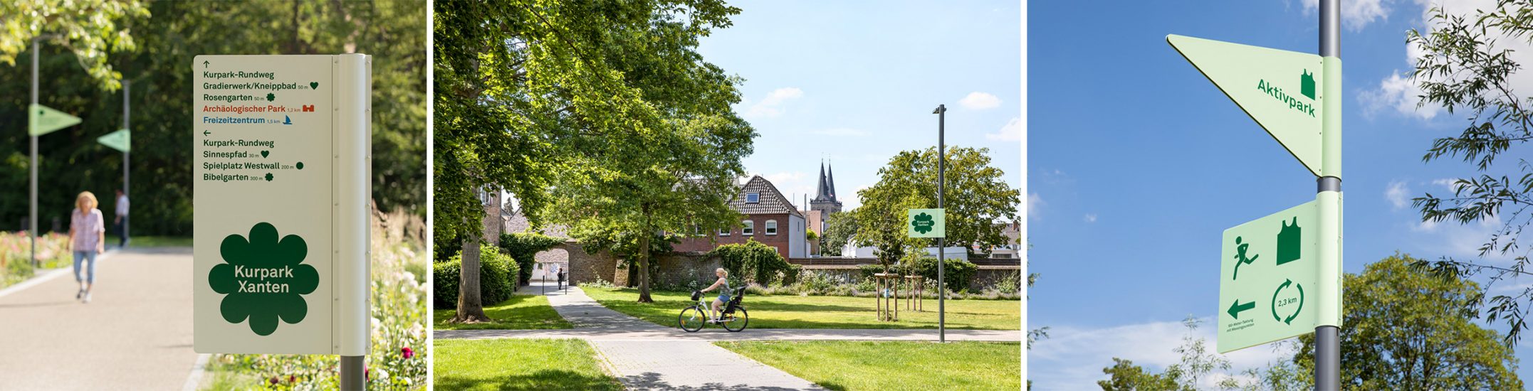 Fußgänger- und Fahrradleitsystem Kurpark Xanten