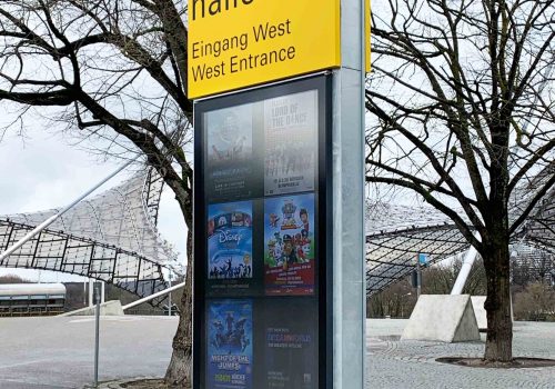 Digital Signage Outdoor Stele für die Münchner Olympiahalle